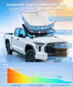 Sun Shade Sunshade for Toyota Tundra Windshield Cover, 4-Layer Front Window Shade Custom fit Tundra 2007-2021 Limited SR5 Platinum TRD Pro Pickup Sun Visor 240T Shade Blocks UV Rays Car Accessories - Image 2