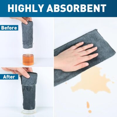 Gray Microfiber Cleaning Cloths Bulk Pack-400 Pack, Microfiber Towels Bulk, Towels for Cars, Cleaning Rags Gray (12x12 inches) - Image 3