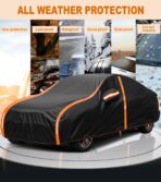 Car Cover Waterproof All Weather for Automobiles Winter Snowproof Rain UV Protection Heavy Duty Outdoor Sedan Car Cover & Car Snow Cover Universal Fit for Sedan Length Up to 194’’ - Image 7