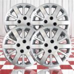 Set of 4 15" Screw-on Silver Hubcaps for Chevy Cobalt 2009-2010