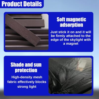 Magnetic Car Sunroof Sun Shade Breathable Mesh, UV Protection Auto Moonroof Screen Cover, Universal Quick Install Vehicle Window Mesh Bug Net Accessory for Camping, Parking (39.6 × 26.77 in) - Image 3