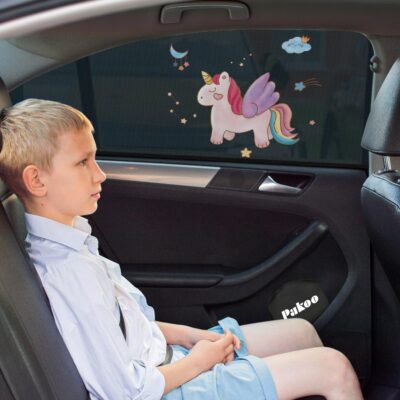 Car Window Shades for Baby, 2 Pack Car Sun Shades with UV Protection, Universal Fit Stretchable Side Window Sunscreen Sun Shades with Unicorn Motifs, Rear Window Shades for Kids - Image 6