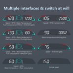 OBD2 Gauge Display,Head Up Display for Cars,Speedometer with Speed,Engine RPM,Clock,Overspeed Alarm,Water Temperature Alarm,Fatigue Driving Reminder,Fits Most Post-2008 Models - Image 5