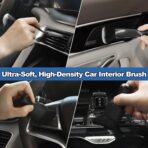 NIKCOSMK Windshield Cleaner Tool, 14Pcs Car Cleaning Kit - Car Interior Detailing Kit with Extendable Handle, Cleaning Gel & Microfiber Pads, All-in-One Inside Car Cleaning Supplies for Women Men - Image 7