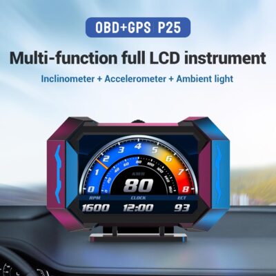 OBD2 Gauge Car HUD Head Up Display Multifunction Digital,Car Speedometer Tachometer Water Temperature Oil Temperature Volt Inclinometer Boost Gauge RPM Meter fit for Most Vehicles After 2008 - Image 6