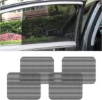 Car Side Window Sunshade, 4 PCS Static Cling Films Stickers Sun Shade UV Rays Privacy Protector, Reuseable Washable Sun Shade for Most Cars, Vhicles, SUV