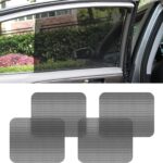 Car Side Window Sunshade, 4 PCS Static Cling Films Stickers Sun Shade UV Rays Privacy Protector, Reuseable Washable Sun Shade for Most Cars, Vhicles, SUV