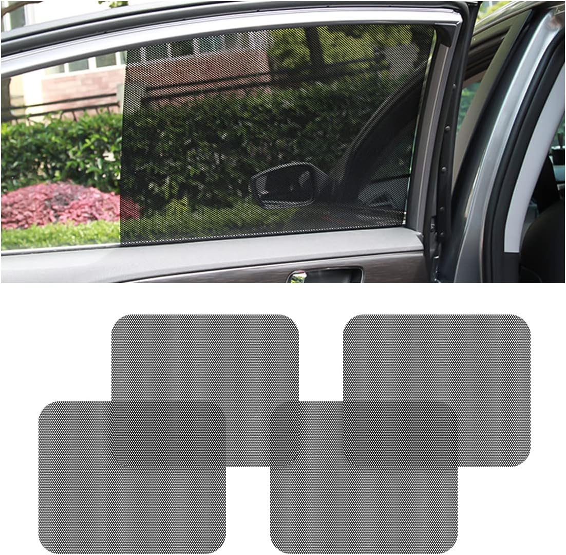 71oghT1wY5L._AC_SL1200_.jpg Car Side Window Sunshade, 4 PCS Static Cling Films Stickers Sun Shade UV Rays Privacy Protector, Reuseable Washable Sun Shade for Most Cars, Vhicles, SUV - Image 1