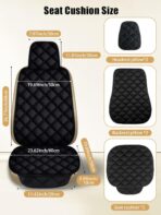 2 Pack Car Seat Covers with Storage Pocket & Pillow Cushion Front Seat Protector Front Seat Covers Breathable Soft Felt Cotton Non-Slip Auto Seat Cover Universal Fit for Most Car Truck SUV Van Black - Image 5