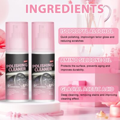 Polishing Cleaner for Car Interior Detailing,Car Interior Cleaner,Vehicle Interior Polish for Rubber, Leather - Image 2