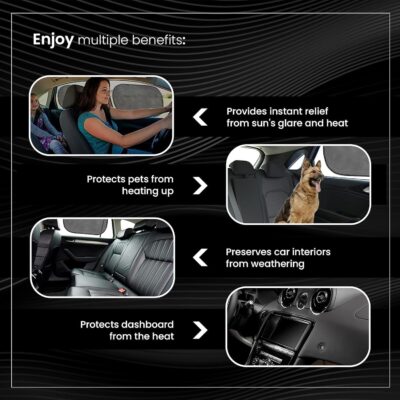 Car Window Sun Shade (4 Pack) - 20"x12" (50x30cm) Storage Pouch Included - Cling Sunshade for Car Side Windows - Sun, Glare & UV Rays Protection for Baby, Child - Easy Installation - Image 3