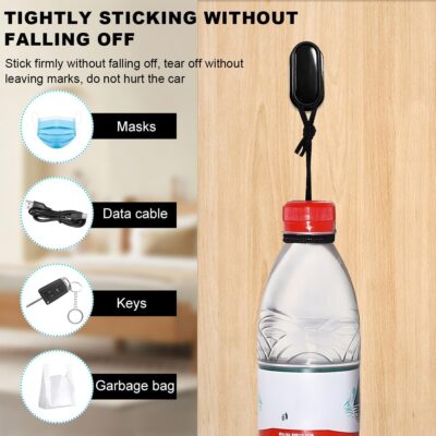 4 PCS Car Mini Hooks, Self-Adhesive Multifunctional Hanging Car Storage Hooks on Dashboard, Universal Vehicle Hook Stickers for Keys Mask Charging Cable, Car Accessories (Glossy) - Image 4