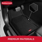 Rubbermaid Car Mat Full Set All-Weather Heavy-Duty 4 Pieces– Trim-to-Fit Universal Car Mats Full Set – Waterproof Rubber Floor Liners for Most Trucks, SUVs, Vans, and Sedans-Black - Image 2