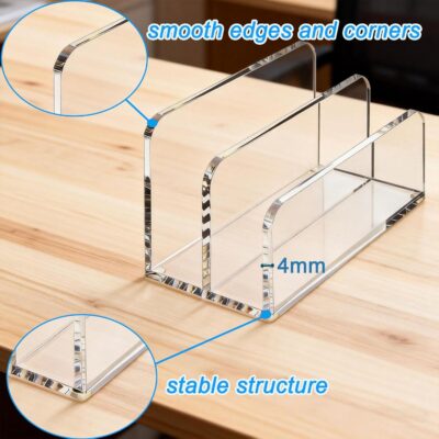 Acrylic Mail Organizer 2-Slot Desktop File Sorter - a Versatile Document Rack Suitable for Homes, Offices and Schools and a Space Saving File Organizer for DIY Decoration - Image 7
