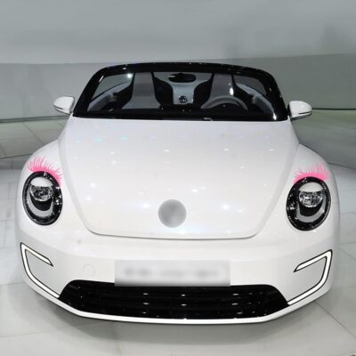 TOMALL 2Pcs Car Headlight Eyelashes Vinyl Stickers Waterproof Personality Cute Decoration Fake Eyelash Decals for Car Truck Headlamp Headlight (Pink) - Image 7