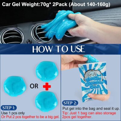 Car Interior Duster Detail Brush Cleaning Gel Kit, Soft Dash Vent Dusting Slime Putty Detailing Brushes Accessories Essentials Supplies Tools for Auto,Truck,SUV,RV - Image 6