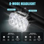 BUCKLOS Bike Lights Front and Back for Night Riding, 10 LED Ultra Bright 8+9 Modes USB Rechargeable Bicycle Headlight and Tail, IPX6 Waterproof 1100mAh Bikes Light Set, 35 Hrs Long Battery Powered - Image 3