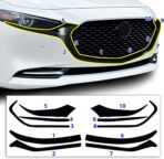 BOGAR TECH DESIGNS for Mazda 3 2019-2026 Front Chrome Delete – Precut Vinyl Overlay Kit, Gloss Black Blackout Trim - Image 6