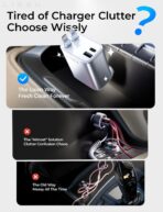 LISEN White Retractable Car Charger, for Gifts for Him Her, for iPhone 17, Cute 4 in 1 Retractable USB C Car Charger for Women, 75W Fast Charging Car Accessories for iPhone & Samsung S26 & Android - Image 3