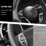 Car Steering Wheel Cover, 15 Inches Anti-Slip Elastic Leather Steering Wheel Protector for Women Men, Breathable Wheel Wrap Cover Interior Decoration for Cars Trucks SUVs (Gray) - Image 3