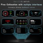 Head Up Display for C2, Obd2 Display With Rpm/ Fuel Consumption/ Water Temperature/ Over-Speed Alarm, Gps Speedometer for Car, Suitable for All Cars - Image 6
