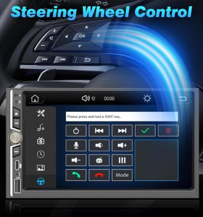 Double Din 7" IPS Car Stereo with Wireless Apple CarPlay & Android Auto Screen, Car Play Radio Audio, 240W, Bluetooth, AHD Backup Camera, USB-C Fast Charging, 16-Band EQ, SWC, MirrorLink Touchscreen - Image 9