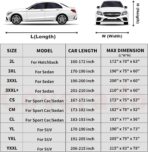Car Cover Waterproof All Weather, Coverado Soft Cotton Lined Hail Protector Car Cover with Zipper Door, Outdoor Sun UV Rain Snow Protection Car Covers for Automobiles Universal Fit SUV (170"-190") - Image 7