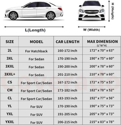 Car Cover Waterproof All Weather, Coverado Soft Cotton Lined Hail Protector Car Cover with Zipper Door, Outdoor Sun UV Rain Snow Protection Car Covers for Automobiles Universal Fit SUV (170"-190") - Image 7