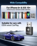 Wireless CarPlay Adapter for Apple iPhone（2026 Upgraded） Mini Design, Converts Factory Wired to Wireless Adapter for CarPlay, Plug and Play, Auto Connect Fast and Stable(Black) - Image 6