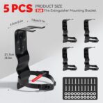 INMOZATA 5 Pack Fire Extinguisher Mount Bracket, 5 LB Fire Extinguisher Brackets Metal Strap Holder for Homes, Warehouses, Cars, Factories, Ships - Image 2