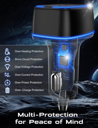 USB C Car Charger, 3 Port PD Super Mini Cigarette Lighter Adapter, 2Pack USB-C & A Fast Car Charging for iPhone 16/15 Pro Max, Galaxy S25/S24, iPad, Pixel, Android Phones,Travel Essentials for Men - Image 4