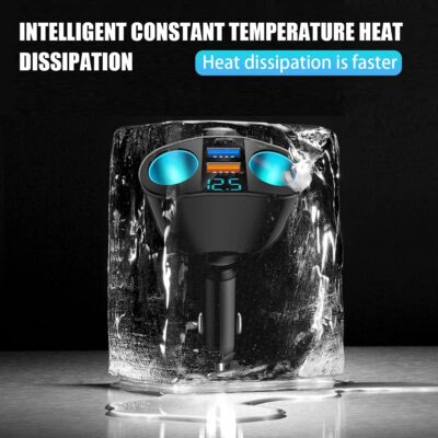 Car Cigarette Lighter Splitter, 2-Socket Cigarette Lighter Adapter with LED Voltmeter, Dual USB QC3.0 Type-C 20W PD Fast Car Charger, 12V/24V Splitter Adapter for Smart Phone GPS Dash Cam - Image 2