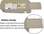 NHILES Left Driver Side Sun Visor Fits for Nissan Murano 2009 2010 2011 2012 2013 2014 Replacement Sun Shade # 96401-1AA1B (Beige) - Image 3