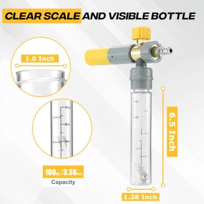 M MINGLE Mini Foam Cannon for Pressure Washer, Magnetic Foam Cannon with Dual Connector, Undiluted Foam Blaster with 5 Nozzle Tips, 1/4 Inch Quick Connect - Image 8