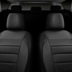 CAR PASS Faux Leather Car Seat Covers Front Seats Only, 3D Foam Support Car Seat Covers, Universal fit for Trucks Vans SUVs Sedans Automotive Comfortable, Airbag Compatible 2 Pieces Front Solid Black - Image 5