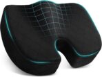 TushGuard Office/ Car Seat Cushion, Non-Slip Sciatica & Back Coccyx Tailbone Pain Relief Chair Pad, Memory Foam Butt Pillow for Computer Desk, Wheelchair, Driving (Black)