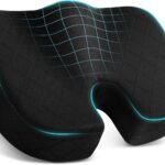 TushGuard Office/ Car Seat Cushion, Non-Slip Sciatica & Back Coccyx Tailbone Pain Relief Chair Pad, Memory Foam Butt Pillow for Computer Desk, Wheelchair, Driving (Black)