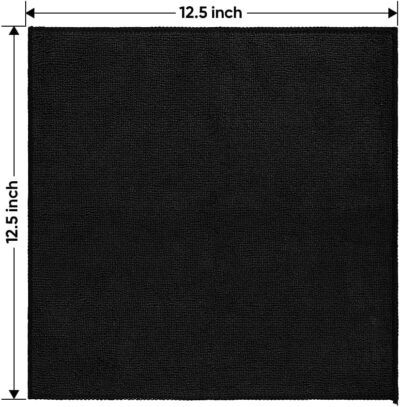 HOMEXCEL Black Microfiber Cleaning Cloth 12 Pack, 12.5 x 12.5 inch Microfiber Towels for Cars, Ultra Absorbent Car Washing Cloth, Lint Free Streak Free Cleaning Rags for Car, Kitchen, and Window - Image 7