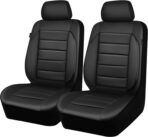 CAR PASS Faux Leather Car Seat Covers Front Seats Only, 3D Foam Support Car Seat Covers, Universal fit for Trucks Vans SUVs Sedans Automotive Comfortable, Airbag Compatible 2 Pieces Front Solid Black - Image 9