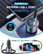 120W Fast Car Charger for iPhone 14 13 12 11-17 Pro Max Plus Mini SE XR XS X 8 7 6, iPad, PD 100W Super Fast Charging & Ultra-Compact Adapter Cigarette Lighter with [USB L Cable to USB C] and USB-C&A - Image 3