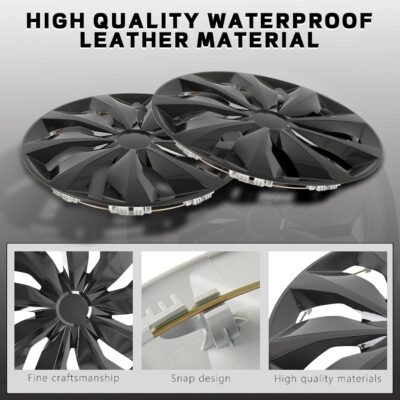 DREAMIZER Glossy Black 15" Hubcaps Replacement,4Pcs Universal R15 Hub Caps 15inch Wheel Rim Cover Exterior Accessories Snap On Car Truck SUV - Image 3