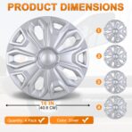 Nilight Wheel Cover Hubcaps 16 Inch for Ford Transit 150 250 350 350HD 2015 16 17 18 19 20 21 22 23 24 2025 Steel Wheel with 5 Lug 16 Hub Caps Set of 4 Rim Protector Wheel Covers Replacement, Silver - Image 3