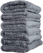 Kingsheep Edgeless Microfiber Towel Car Drying Wash Buffing 6Pack 16"x16" Ultra Plush 450gsm Detailing Cloth (Gray)