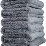 Kingsheep Edgeless Microfiber Towel Car Drying Wash Buffing 6Pack 16"x16" Ultra Plush 450gsm Detailing Cloth (Gray)