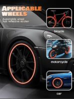 20PCS Car Wheel Reflective Decorative Strip,Night Safety Warning Stickers,Cars,Motorcycles,Bicycles are Applicable, Colorful and Diverse, a Street The Most Beautiful Car (Red) - Image 6