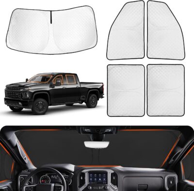 XCBYT 2019-2024 Silverado Window Shades Full Coverage Window Shades | 6-Layer Blackout Insulated Sun & UV Protection | Custom Fit Privacy Covers for Camping, Sleeping & Car Living (5 PCS) - Image 8