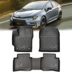 TPE Automotive Floor Mats Custom for 2020-2025 Toyota Corolla(Include Hybrid Exclude Hatchback), All Weather Cover Protection Waterproof Black Floor Liner Front & Rear Row Full Set Car Mats, 3PCS