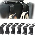 6 Pack Car Seat Headrest Hook Hanger Storage Organizer Universal For Handbag Purse fit Universal Vehicle Car(Black)