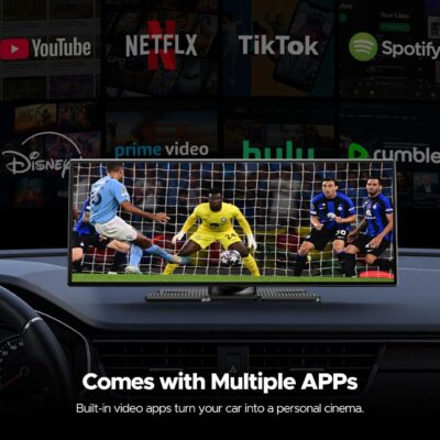 Volam 11'' Wireless Carplay Screen for Car Built-in Net-Flix YouTube Apps, Portable Touchscreen Car Stereo with Android Auto, Backup Camera, OTA Updates, Bluetooth, Voice Control, GPS Navigation,FM - Image 3