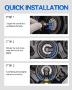 H11 Headlight Bulb H11 Halogen Bulbs No Flashing 12V 55W 5000K Xenon White, 2 Pack - Image 7